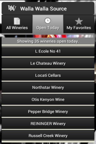 Map open Wineries